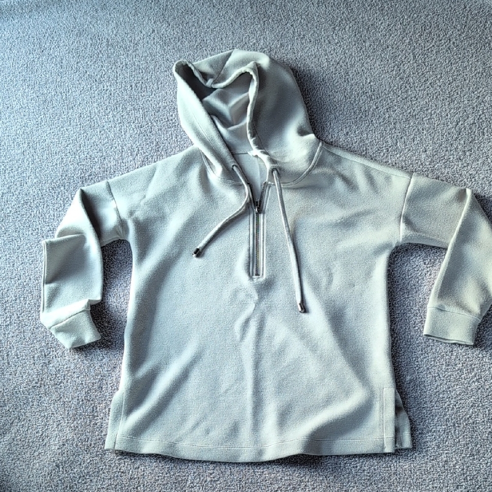 Cable & Gauge Light Gray Half-Zip Hooded Sweater Size XS